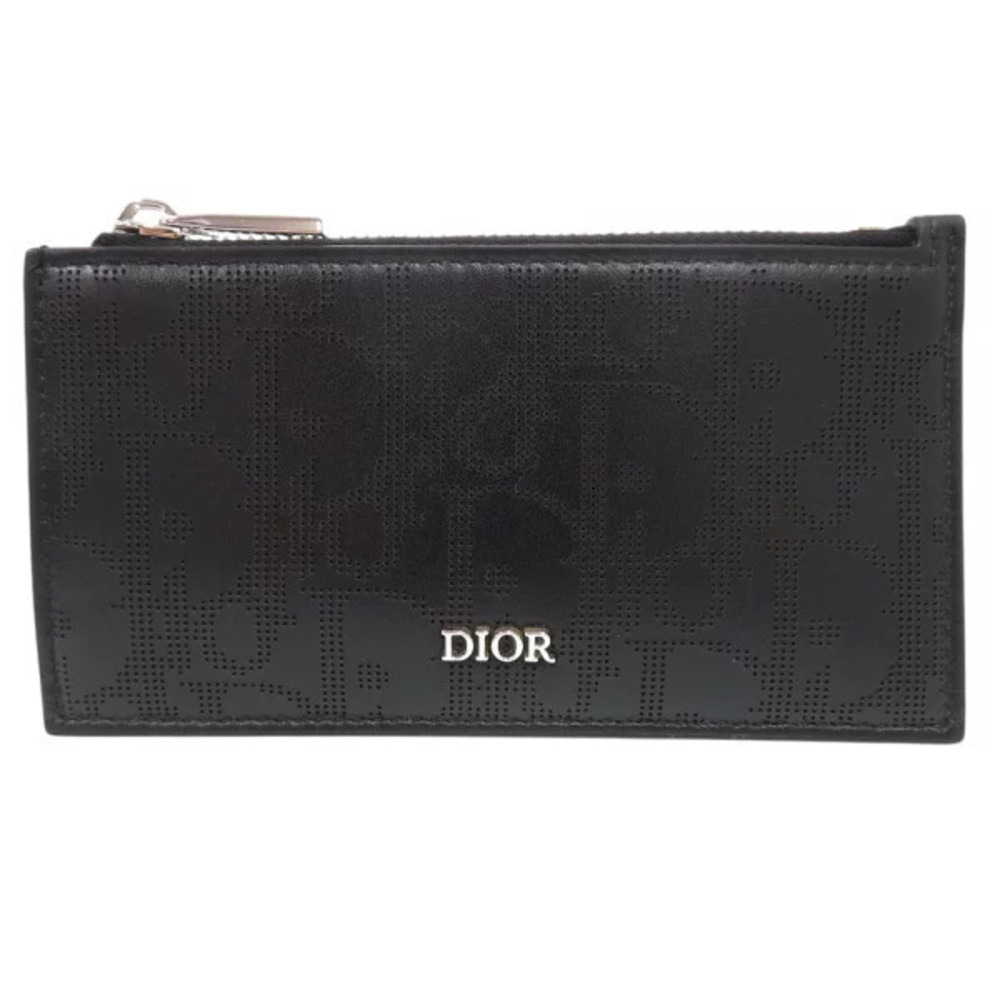 Christian Dior Oblique Galaxy Leather Black Coin Case